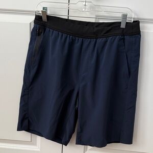Men's Ten Thousand Navy Blue 'Interval' Cross Fit Shorts Sz L 9” inseam Perfect!